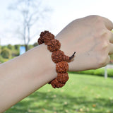 Nepal Rudraksha Men Bracelet 6 Mukhi Beads Buddha Meditation Jewelry