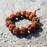 Nepal Rudraksha Men Bracelet 6 Mukhi Beads Buddha Meditation Jewelry