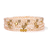 Crystal Bracelets Set Cube Heart Round Beads Stone Jewelry Gift