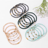Crystal Bracelets Set Cube Heart Round Beads Stone Jewelry Gift