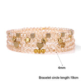 Crystal Bracelets Set Cube Heart Round Beads Stone Jewelry Gift