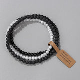 4mm Mini Natural Stone Beaded Bracelet Set of 3