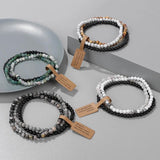 4mm Mini Natural Stone Beaded Bracelet Set of 3
