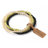 4mm Mini Natural Stone Beaded Bracelet Set of 3