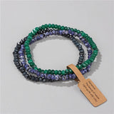 Green Crystal Beaded Bracelets Faceted Mini Natural Stone Beads