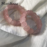 Natural Healing Rose Quartz Bracelet Charm Women's Jewelry