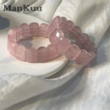Natural Healing Rose Quartz Bracelet Charm Women's Jewelry