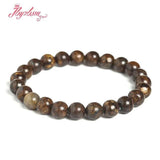 Brown Bronzite Stone Beaded Vintage Bracelet Bangle 7.5 inch