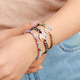 Tree Charm Boho Couples African Turquoises Bracelets