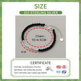 925 Silver Geometric Beaded Bracelet for Women
