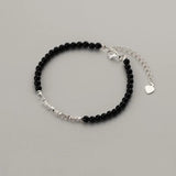 925 Silver Geometric Beaded Bracelet for Women