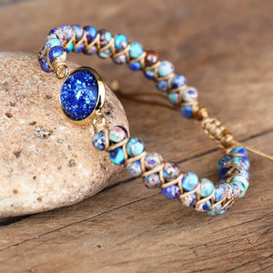 Orgonite Stone Beads Braided Bracelet Boho Yoga Beaded Charm String Wrap