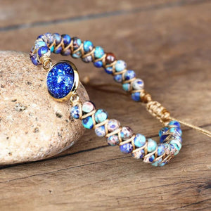 Orgonite Stone Beads Braided Bracelet Boho Yoga Beaded Charm String Wrap