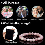 Pink Opal Beads Bracelet for Men Women