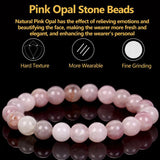 Pink Opal Beads Bracelet for Men Women
