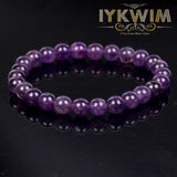 Amethysts Beads Natural Stone Bracelet Magnetic Health Protection 6-10mm