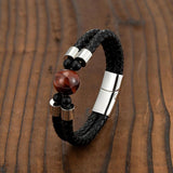 Tiger's Eye Double-Layer Leather Men's Bracelet