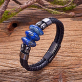 Lapis Lazuli Stone Bracelet Men's Stainless Steel Jewelry