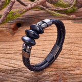 Lapis Lazuli Stone Bracelet Men's Stainless Steel Jewelry