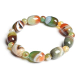 Green Agate Charm Bracelet Carnelian Bangles Summer Wristband