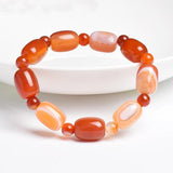 Green Agate Charm Bracelet Carnelian Bangles Summer Wristband