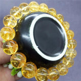 Stone Crack Citrine Beads Bracelet Safronite Yellow Quartz Charm