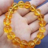 Stone Crack Citrine Beads Bracelet Safronite Yellow Quartz Charm