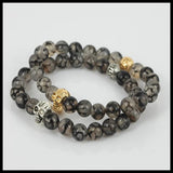 Skull Head Stretch Bracelet Natural Gem Stone Beads