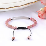 Aventurine Beaded Bracelet Stainless Steel Butterfly