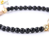 CSJA Tourmaline Geode Drusy Bead Bracelet for Men Women
