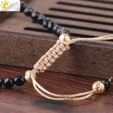CSJA Tourmaline Geode Drusy Bead Bracelet for Men Women