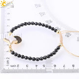CSJA Tourmaline Geode Drusy Bead Bracelet for Men Women