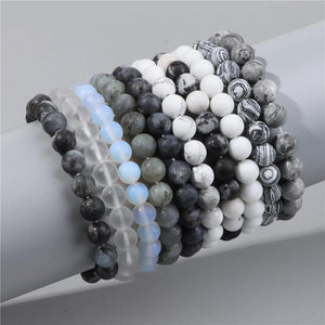 Natural Stone Bracelet Matte Agate Turquoise Beads Jewelry Gift