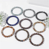 Natural Stone Bracelet Matte Agate Turquoise Beads Jewelry Gift