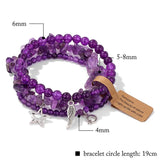 Bohemia Star Wing Moon Charms Bracelet Set Healing Crystal Lapis Lazuli Bangles