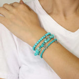 Bohemia Star Wing Moon Charms Bracelet Set Healing Crystal Lapis Lazuli Bangles