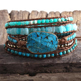 RH Women Vegan Boho Bracelet Natural Stones Charm Wrap Bracelets Jewelry