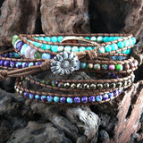 RH Women Vegan Boho Bracelet Natural Stones Charm Wrap Bracelets Jewelry