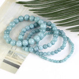 Aquamarine Stone Bracelet Beads Jewelry Men Women Health Protection