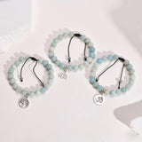 Nature Stone Woman Bracelets,Tree of Life Flower Yoga Stainless Steel