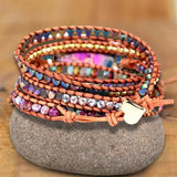 Bohemian Wrap Bracelet w/ Natural Stones & Metal Beads