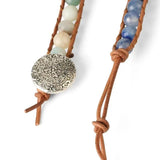 Bohemian 5 Strands Wrap Bracelets Mixed Natural Stone Hematite Amazonite Beads