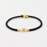 Colorful Initial Letter Bracelet for Women - Adjustable Rope Charm Bracelet