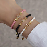 Colorful Initial Letter Bracelet for Women - Adjustable Rope Charm Bracelet