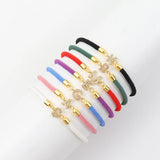 Colorful Initial Letter Bracelet for Women - Adjustable Rope Charm Bracelet