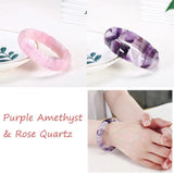 Energy Healing Amulet Bracelet Rose Quartz Purple Amethyst