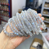 Natural Grey Labradorite Moonstone Bead Bracelet