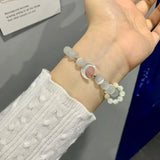 925 Silver Moon Cat's Eye Stone Bracelet Female Birthday Gift