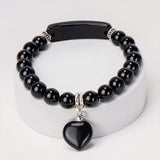 Crystal Bracelets Strand Heart Italian Charm Matching Love Moonstone Jade Summer