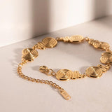 18k Plated Stainless Steel Swirl Bangles Bracelet for Girls